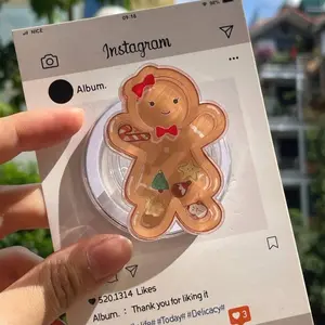 Christmas Gingerbread Man Phone Grip | MagSafe PopSocket | Cute Cookie Holiday Gift