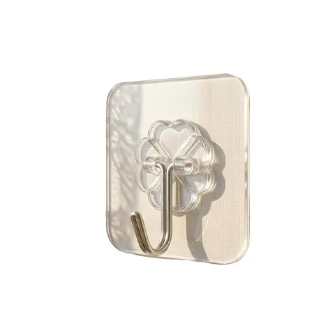 50Pcs Heavy Duty PVC Plastic Self-Adhesive Wall Hooks & Rails - Damage-Free, No-Drill Renters' Saver Bathroom Organizing Accessories, Transparent Reusable Home Organizer Hardware Great for Towels in Busy Bathrooms
