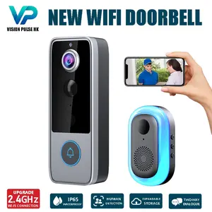 Wireless Smart Video Doorbell Camera, 4000mAh Rechargeable Battery, 1080P HD Home Security Camera with Two-Way Audio, Night Vision, Motion Detection Alerts, Cloud Storage, Compatible with Tuya App, Wireless Wifi Doorbell, Indoor Outdoor Home Surveillance