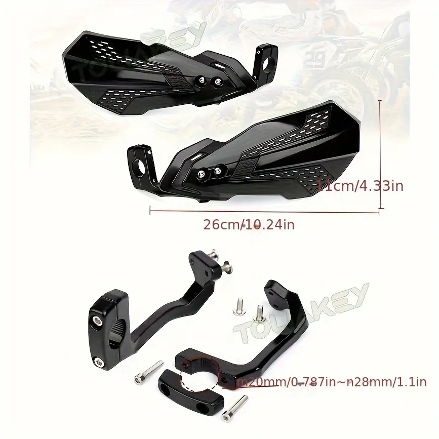 Durable Off-Road Motorcycle Handguards - Scratch-Resistant PC Material with Ventilation Holes, Orange/Blue/Red/Black Design, Fit for Honda & More, Protective Grip for Riding Comfort, Motorcycle Handguards, Motorcycle Accessories, Sleek Grip Design, Venti