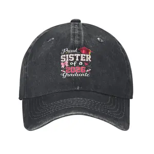 Unisex 2026 Graduate Linen Print Baseball Cap - Adjustable Graduation Fashion Accessory for Proud Family Members
