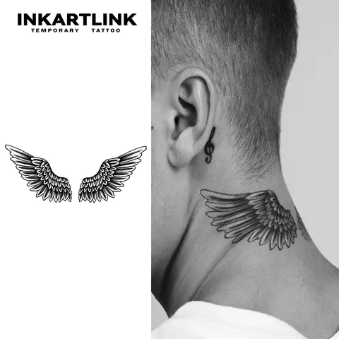 INKARTLINK Magic Wings Skin-Safe Temporary Tattoo Stickers (2 Sheets) - Waterproof, Fake Tattoo for Unisex All Skin Types, Party Colorful Facial & Body Art