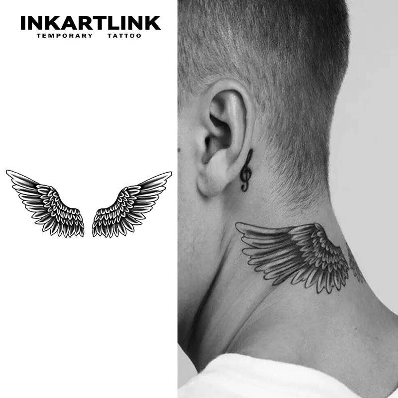 INKARTLINK Magic Wings Skin-Safe Temporary Tattoo Stickers (2 Sheets) - Waterproof, Fake Tattoo for Unisex All Skin Types, Party Colorful Facial & Body Art