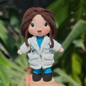 Handmade Crochet Plushie Doctor Doll - Personalized Portrait Gift for Best Friends, Graduation, Mother's Day, and Valentine's Day