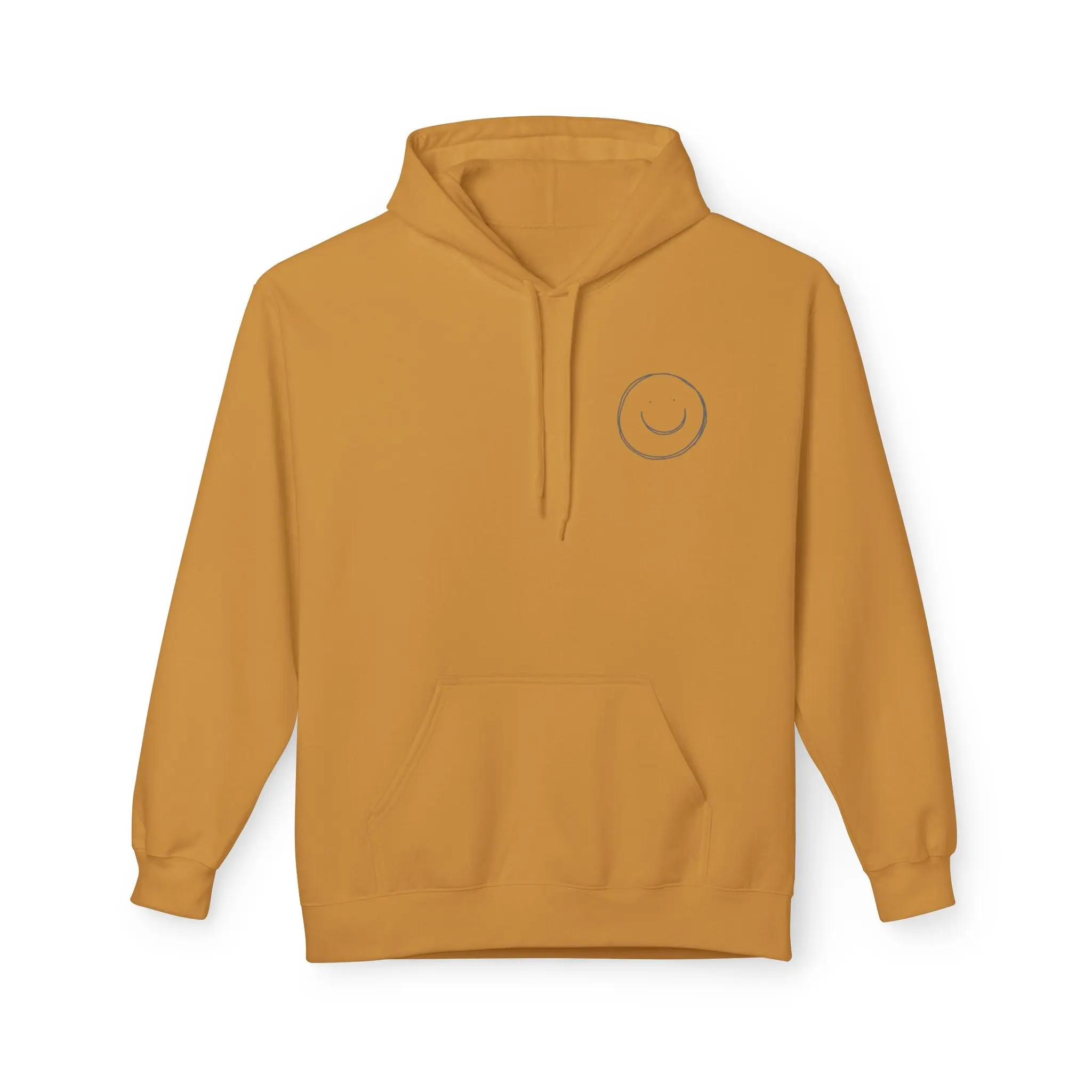 Minimalist Smiley Face  Hoodie — Small Chest Graphic Classic Cotton