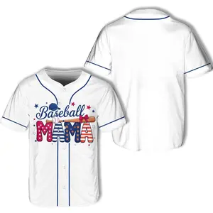 Baseball Mom Jersey 4th of July, Personalized Shirt, Patriotic Mama Outfit, USA Game Day Shirt, Mother's Day Gift