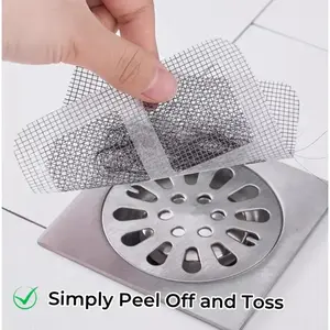 50psFloor Drain Filter Screen, Portable Drain Strainer Cover for Hair Stopper,Sewer Hair Blocking Sticker,Disposable Hair Drain Sticker for Bathroom, Laundry, Bathtub, Kitchen,Sink,Home Bathroom Accessories, Bathroom Gadget, Summer Kitchen Supplies