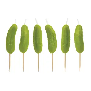 PICKLE PARTY | Pickle-Shaped Birthday Candles, Set of 6, Fun & Quirky Gift for Pickle Lovers