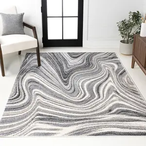 JONATHAN Y Eleni Contemporary Glam Abstract Marble Area Rug; for Living Room, Kitchen, Bedroom, Dining Room, Office