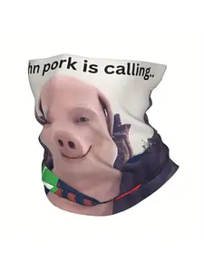 Unisex John Pork Neck Gaiter, Balaclava Face Mask, "Is Calling" Meme Face Scarf, Viral Pig Man Mask Gift