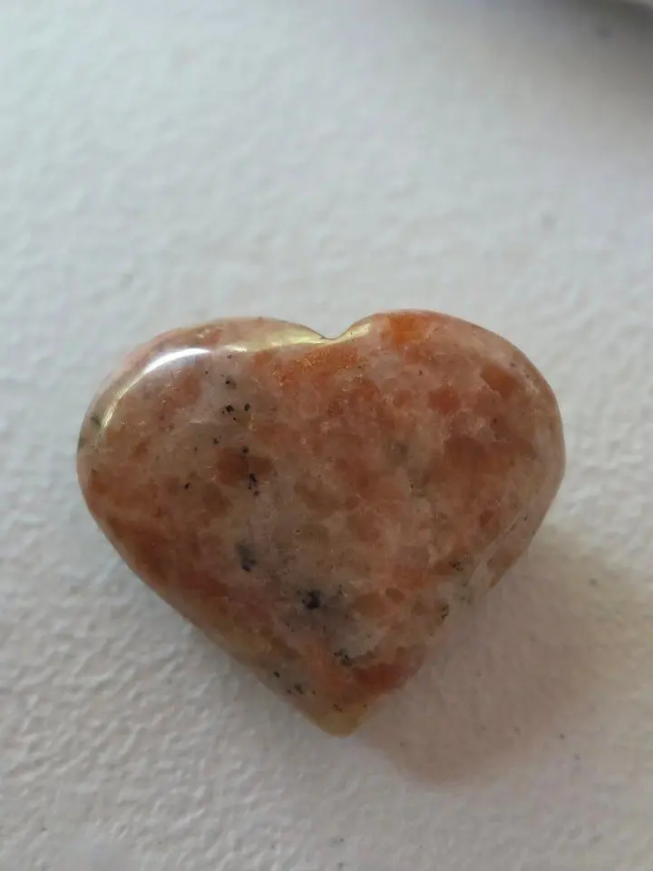 Sunstone Heart - Calming Orange Stone for Emotional Balance & Stress Relief - Promotes Harmony & Fulfillment in Life
