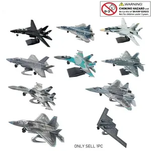 1:72 scale model creative building blocks toys of American F22, F35, F14, B2 stealth fighters, and Russian famous Su35s, Su57s multi-purpose fighters, suitable as birthday gifts