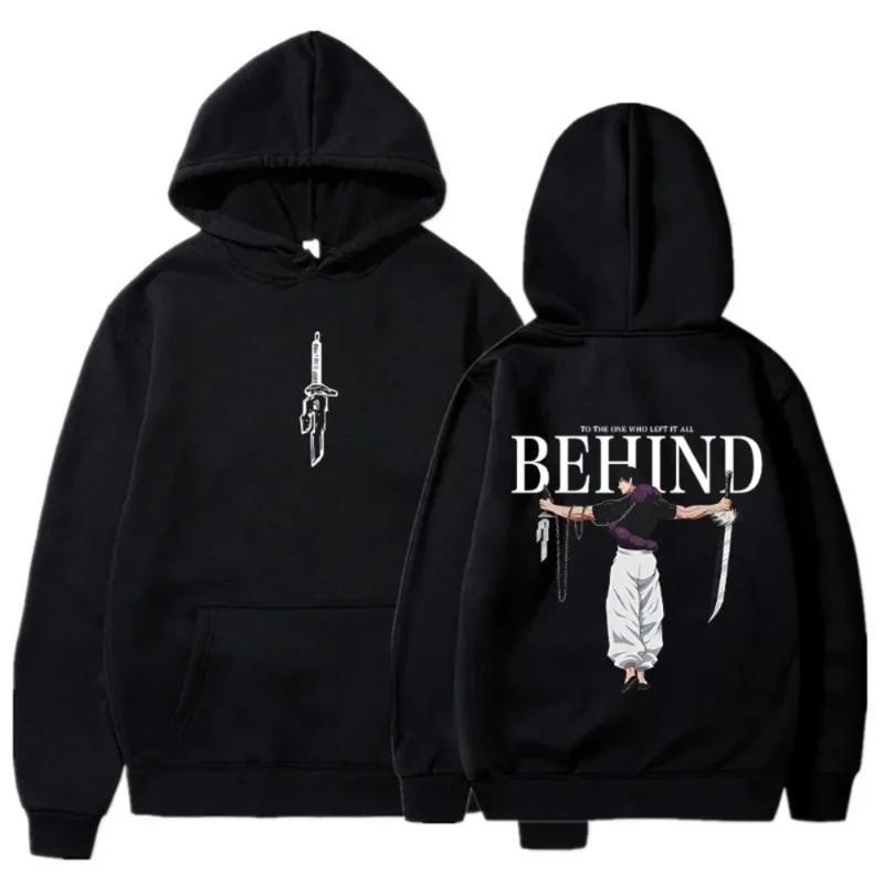 fleece-lined hoodie,Jujutsu Kaisen Anime Hoodies Men Women Fushiguro Toji Manga Hooded Pullover Gothic Sweatshirts Hip Hop Streetwear Menswear Casual Aesthetics