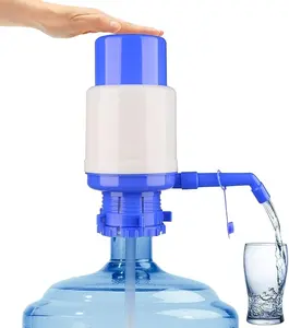 Water Bottles Pump Blue Manual Hand Pressure Drinking Fountain Pressure Press Pump with an Extra Short Tube and Cap Fits Most 5 Gallon Water Dispenser Bottled Kitchen