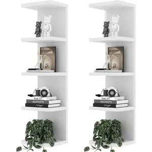 5 Tier Lack Floating Shelf,Set of 2 White Wall Shelf Unit,Display Shelf