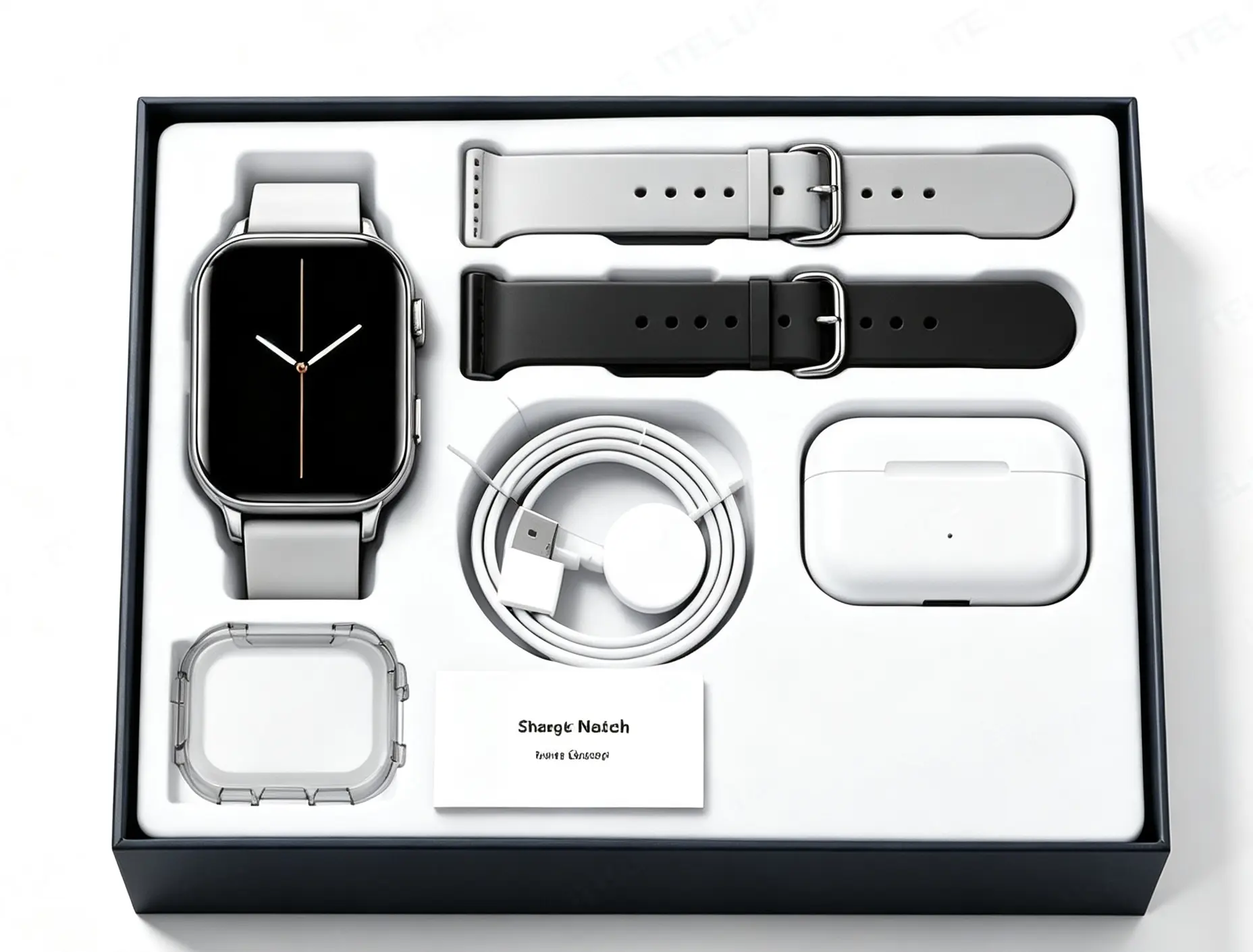 Men Women Daily Smartwatch Complete Bundle, HD Touch Screen Fitness Smart Watch with Wireless Earbuds Accessory Kit
