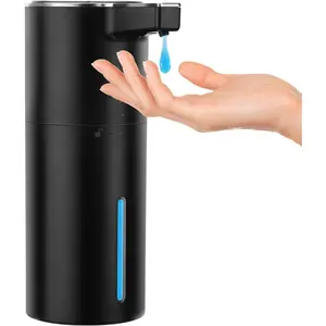 Automatic Touchless Liquid Soap Dispenser 13.52oz/400ml Wall-mounted USB Rechargeable 4-Level Adjustable Modern Electric Hand Soap Dispenser for Kitchen Bathroom Kids Family Black