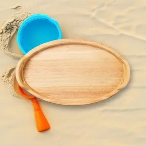 Hearth & Hand 18.75" Round Rubberwood Serving Tray,with Handles,Trending Kitchenware,Farmhouse Decor,TikTok Hot Sale,Wooden Tray,Entertaining Essential