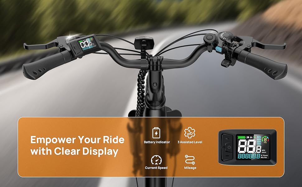 750W Peak Motor Ebike, 26" Electric Bike for Adults, 48V 10.4Ah, 60-Mile Max Range & Commuter E-Bike, Front Suspension & 7-Speed Ebikes