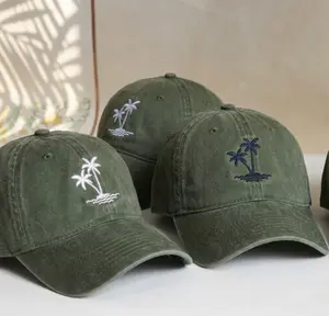 Palm Tree Embroidered Hat,Embroidered Palm Tree Baseball Hat, Tie-Dyed Hat, Summer Beach Hats, Bridesmaid Gifts, Youth Caps