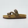 Cushionaire Women's Lizzy Cork Footbed Sandal - Boho Chic Summer Slide Sandals with Memory Foam Cushioned Genuine Suede Insoles, Arch Support, Wide Widths Available