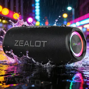 ZEALOT 80W Bass Boost Bluetooth Speaker, HIFI High Fidelity Stereo, EQ Control, IPX6 Waterproof, 16000mAh Long Play for Pool Beach Outdoor Home Party