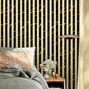 Striped Marble Texture Wallpaper Roll, Waterproof Self-Adhesive, Easy Peel & Stick, Home Decor for Living Room Bedroom Kitchen, Marble Pattern Wallpaper