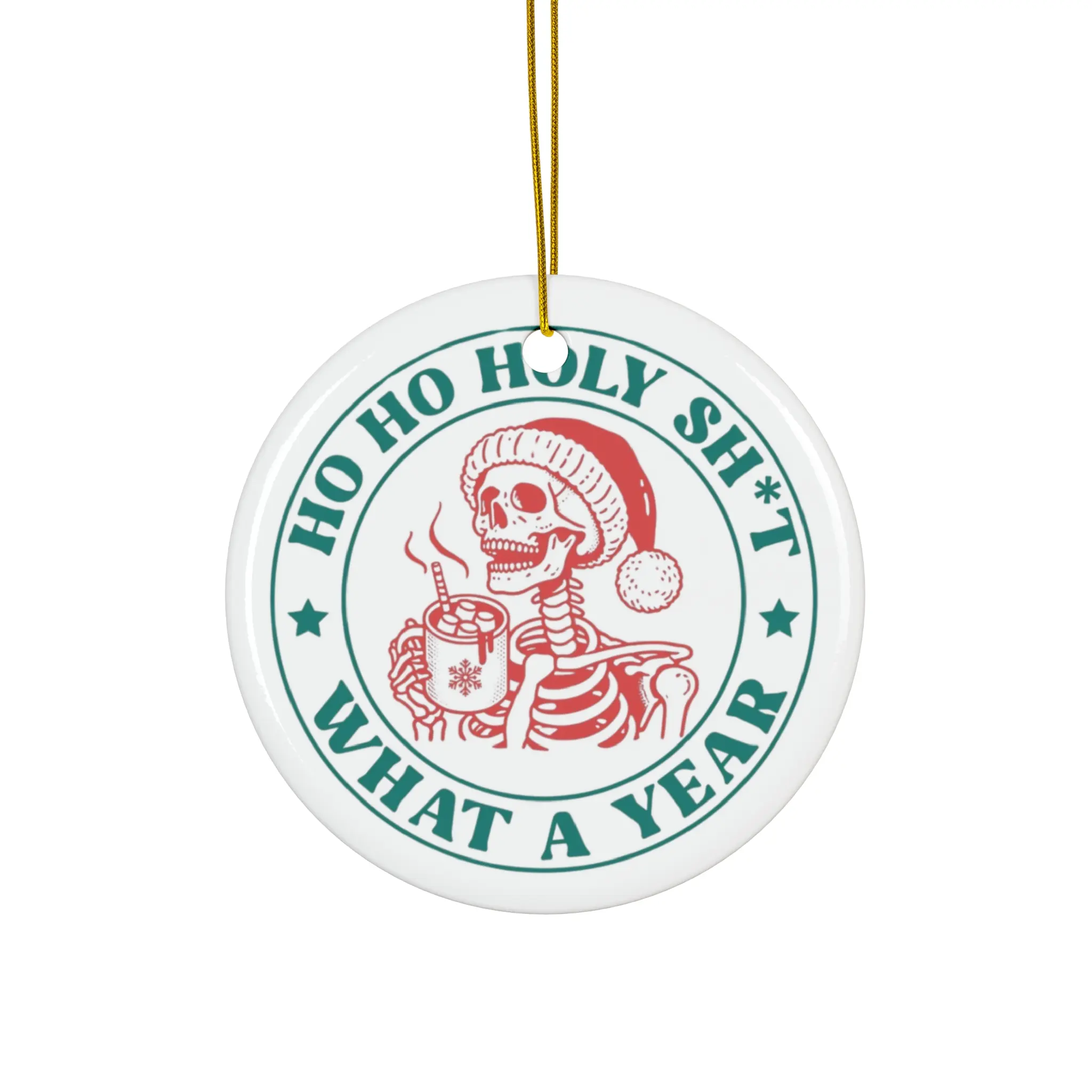 Ceramic Ornament, Christmas Decoration, Funny Dark Humor Holiday Gift, Sarcastic Xmas Tree Decor, Unique Ornament, Joke Bauble, Festive