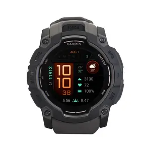 Garmin Instinct 3 AMOLED Rugged Outdoor GPS Smartwatch - 50mm, Silicone Band (Charcoal)