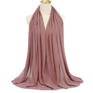 60 color Stock Muslim Women's Chiffon Hijab Scarf 100% High Quality Soft Breathable Modesty Islamic Fashion Lightweight Elegant Look for Casual or Dressy Occasions