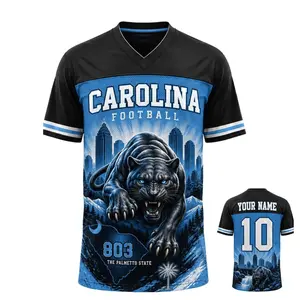 Carolina Football Jersey 3D, Blue Hybrid Mesh Shirt, Custom Name Number Fan Gift WQ2