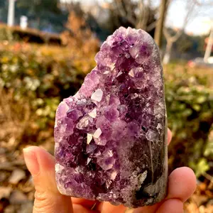 1 count Natural Amethyst Crystal Clusters Stone from Uruguay Raw Geode Quartz - Deep Purple Color