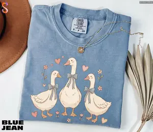 Comfort Colors Cute Goose T-Shirt Silly Goose Graphic Tee Cottagecore Farm Animal Shirt Retro 90s Style Gift Print Tee, Andrew Clothings