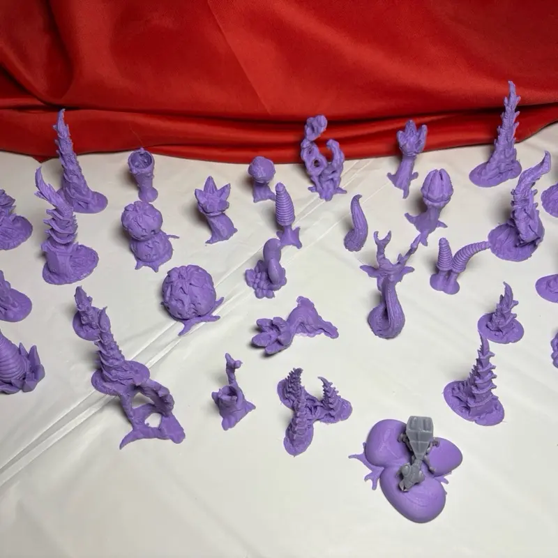 Full 33pc Sci-Fi Alien Tabletop Plant and Capillaries Proxy Set for 40k Enthusiasts Many Colors for Tyrant Tyranid Hive 28mm 32mm Game Accessories