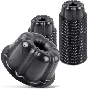 Bakeable Plastic Mini Flan Molds Pan - Baking Pan With Non-Stick Silicone - Reusable Non-Stick baking Mini Flan Molds For Baking and Much More - 25 QTY Pack pancake  silicone