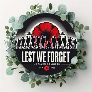 1 piece of 8x8-inch metal aluminum wall art soldier silhouette with red flowers and "Let's Not Forget" memorabilia, waterproof home and coffee shop decor, the perfect holiday gift for Veterans Day, Memorial Day and World War II Memorial Day commemorations