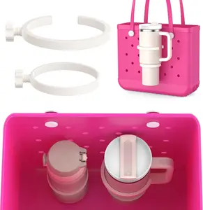 Cup Holder for Stanley Cup 30oz 40oz Compatible with Bogg Bag, Accessories for Bogg Bag, Insert Drink Holder with Key Holder for Bogg Bags Original X Large/Simply Southern Beach Tote Bag