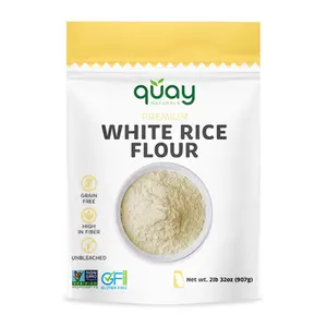 QUAY NATURALS Organic White Rice Flour - Premium Grain-Free Flour, High in Fiber, Unbleached, Net Weight 21 lb (32 oz) (2079g)