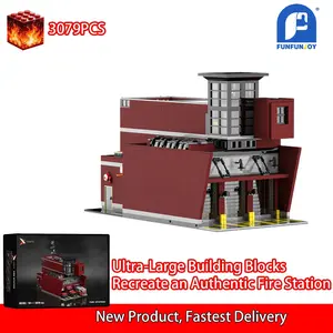 Large Size 3079pcs Moc Creator Fire Station Fire Truck Creative Building Blocks Compatible Lego Fire Series Adult Assembly Toy Gift for Kids Adults Birthday