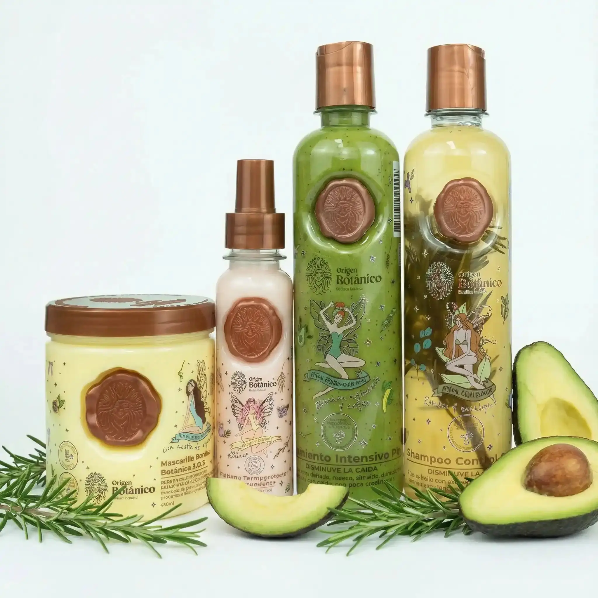 Ritual Botanico Rosemary Shampoo, Plex Intensive Conditioner, Botanical Ritual Hair Bomb Mask and Heat Protector (4 Pack)