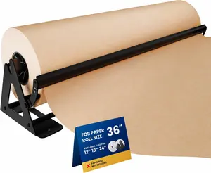 DIY Crew 36 Inch Paper Roll Dispenser and Cutter - Heavy-Duty Wall Mountable, Non Slip Tabletop - Kraft, Freezer, Butcher Paper - Up to 1000ft Rolls