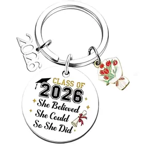 2026 Graduation Stainless Steel Engraved Heart Keychain, Graduation 2026 Gifts for Seniors & Graduates, Festive Party Gift Keyring tiktokshopspringglowup,summervibes