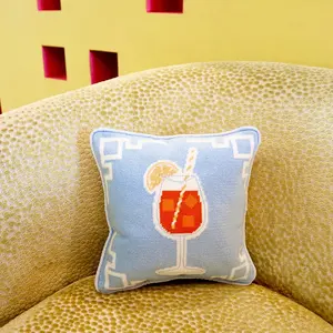 Aperol Spritz Needlepoint Pillow