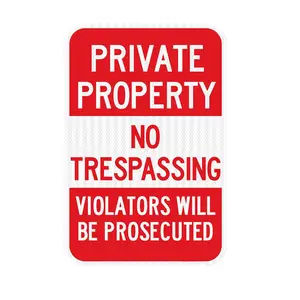 Private Property No Trespassing Sign, Violators Will Be Prosecuted, 8 x 12 Inches , Easy to Mount