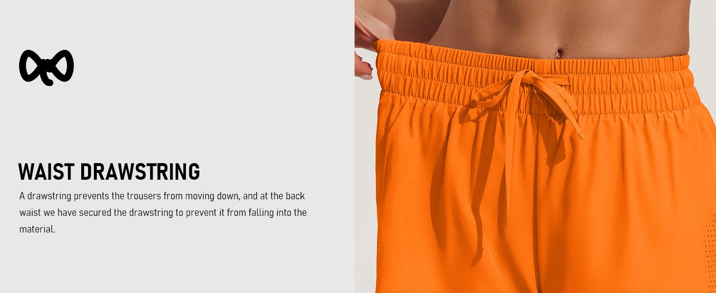 PINSPARK Women's Running Shorts 5" Liner Athletic Workout Shorts Hiking 2 in 1 Quick Dry Short with Pockets Lemon Green