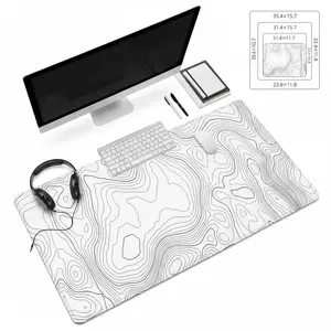 Extra Large White Contour Lines Mouse Pad Abstract Design Gaming Mouse Pad 35x16 Inch Computer Keyboard Mousepad Suitable for Families, Offices and Schools. Perfect Gift for Family Members and Friends