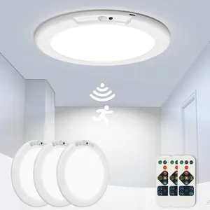 Rechargeable Motion Sensor Ceiling Light with Remote - Magnetic Wireless Ceiling Light Battery Powered for Closet Shower Stairs Shed Hallway Porch Patio ect,Suitable for various scenarios, easy to install