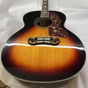 New Gibson J200 Jumbo Body 43# Acoustic Electric Guitar Solid Spruce Top Bone Nut Saddle In Sunburst