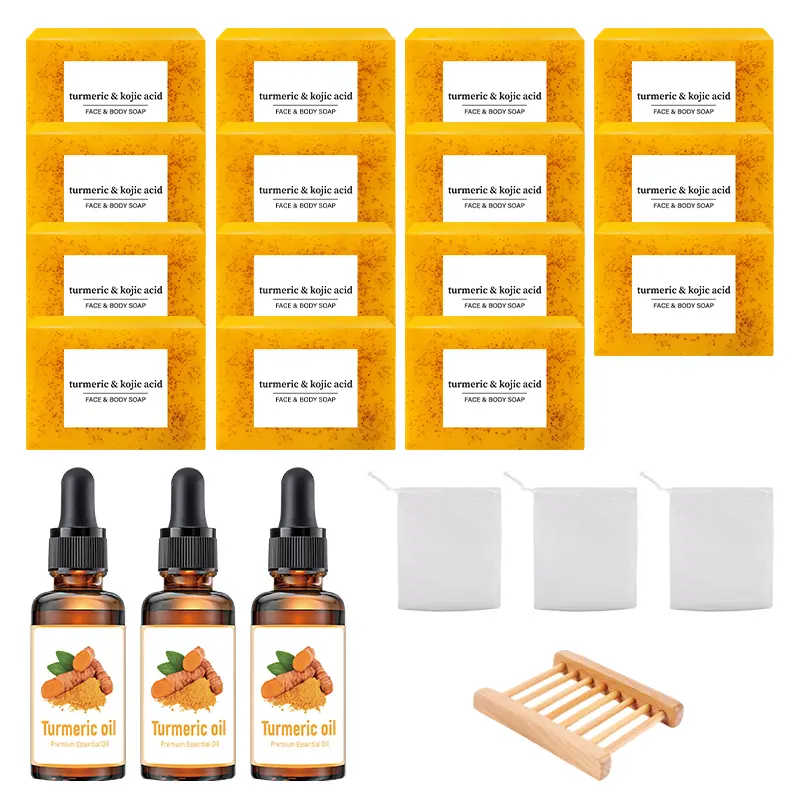 22-Piece Set – Lemon Turmeric Kojic Acid Soap Bars | Organic Body Cleanser for Smooth, Radiant, and Even-Toned Skin | Daily Foaming Turmeric Soap for Glowing Skin & Complete Body Care Skincare Cleansing Flawless Comfort turmeric soap bar turmeric soap