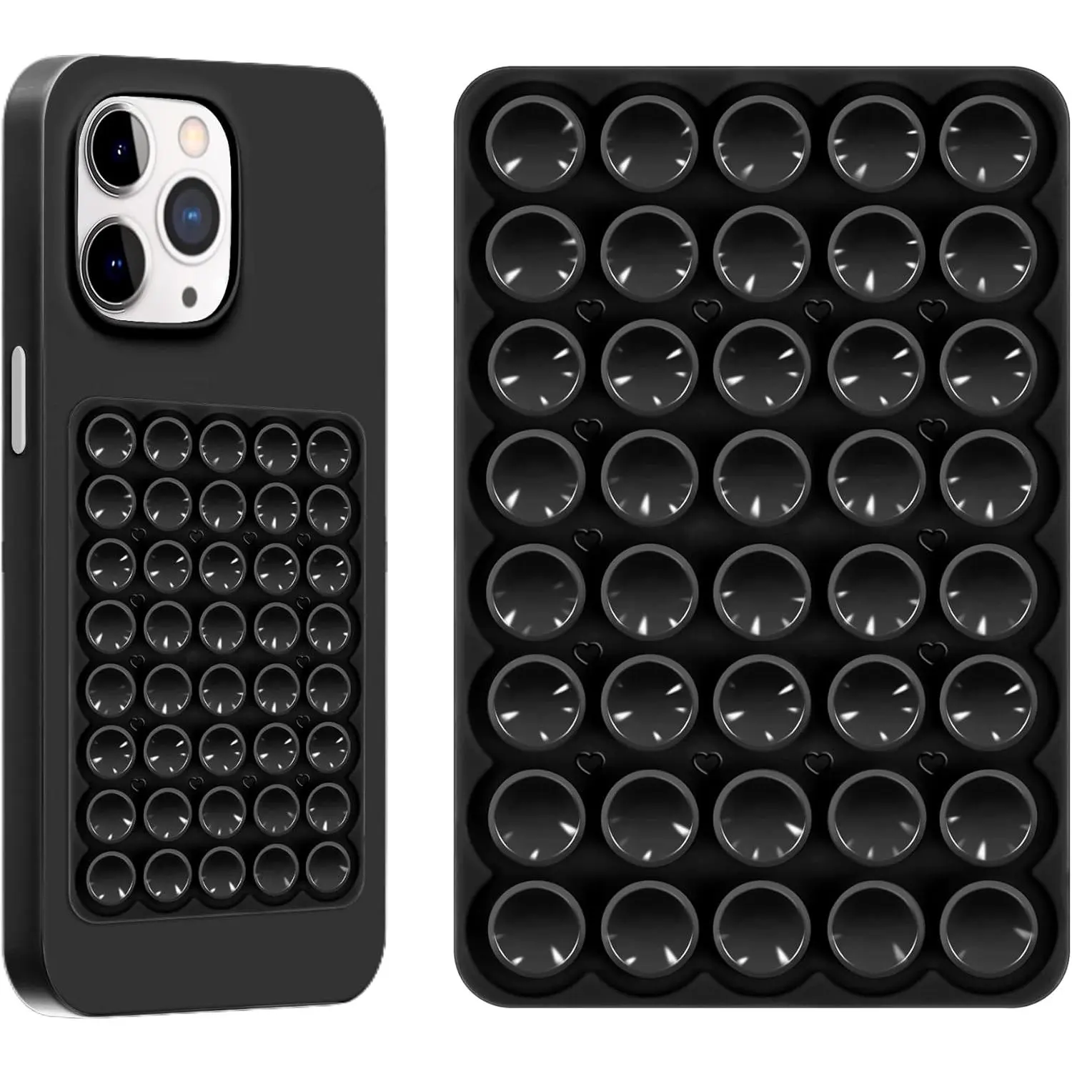 Sticky Phone Grip, Adhesive Suction Cup Phone Case Mount, Phone Grip with  Suction for Cellphone, Non Slip Hands-Free Phone Accessories Holder for Selfies and Videos (1pcs-Black)